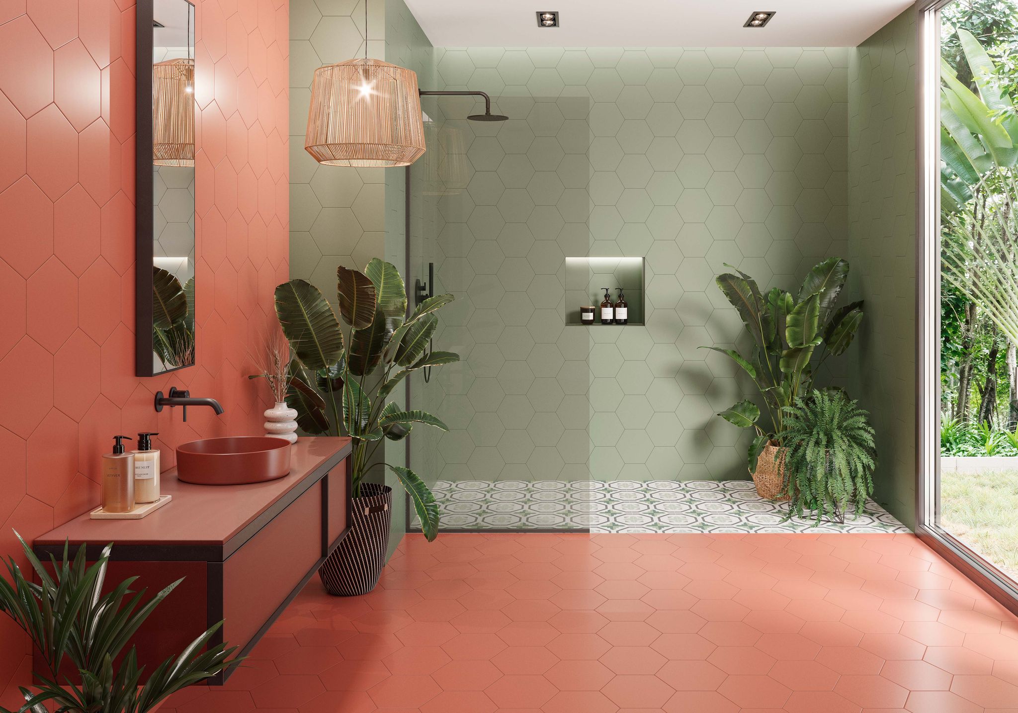 Basic_Olive_Rioja_Hex25_Prisma_Olive_25x25_Bath | Codicer